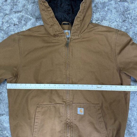 Carhartt Jacket Brown Size L Tall Made In Mexico 3M Hood Excellent Condition - Picture 7 of 8
